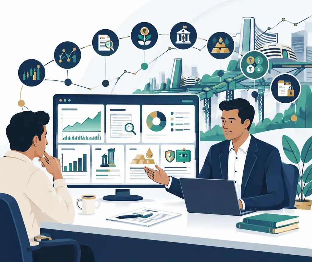 A Parasram advisor walking a client through a portfolio plan on screen